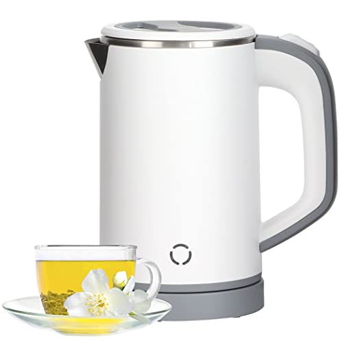SWEWARM Travel Kettle, Travel Electric Kettle, 304 Stainless Steel Electric Kettle, 600W Fast Boil Small Electric Kettle, Portable Electric Kettl