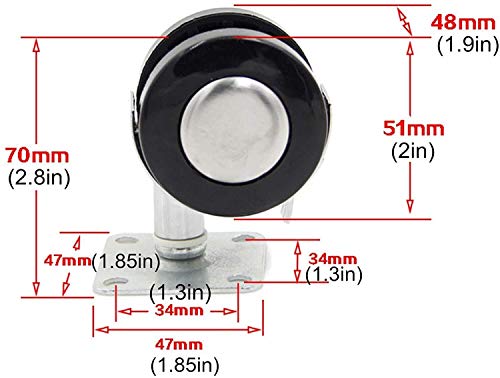 GTYT Pack Of 4,Furniture Castor Wheels 2Inch,Trolley Swivel Casters With Brake,360° Swivel Nylon Wheels,Moving Coffee Table Caster Wheels,Heavy D