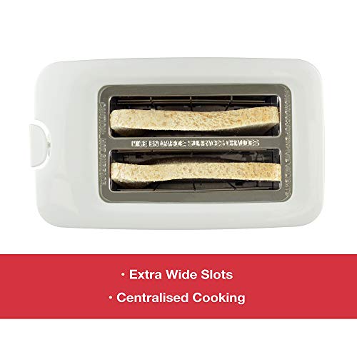 Kitchen Perfected® 2 Slice Extra Wide Slot Toaster - 750W - 7 Browning Levels - High Lift Eject Function - Removable Crumb Tray - E2020WH - White