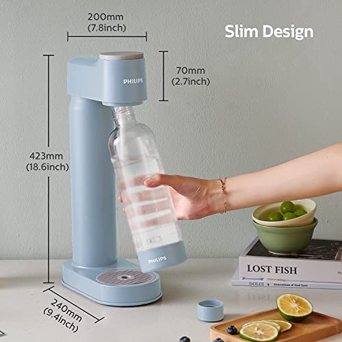 Philips Sparkling Water Maker Soda Maker Machine for Home Carbonating with BPA free PET 1L Carbonating Bottle, Compatible with Any Screw-in 60L C