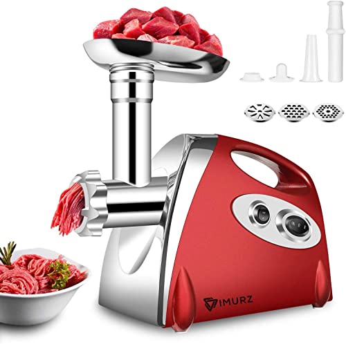 Electric Meat Grinder and Duty Household Sausage Maker Meats Mincer Food Grinding Mincing Machine with Kibbe Attachement – Powerful 2800W Copper