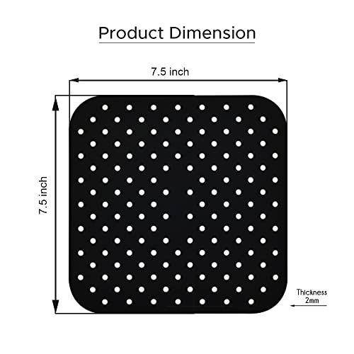 Ghous Trading Limited | Air Fryer Silicon Liner, Reusable Heat Resistant Tray, BPA Free Perforated Mats, Non-Stick Air Fryer Accessory for cookin