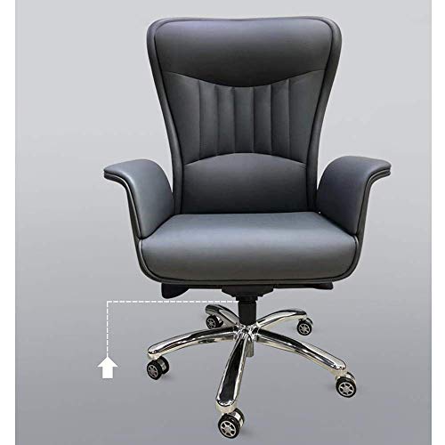 MU Pu Leather Computer Chair, Modern Boss Chair Office Chair, Comfortable Swivel with Fixed Armrests, Furniture Adjustable Swivel Chair