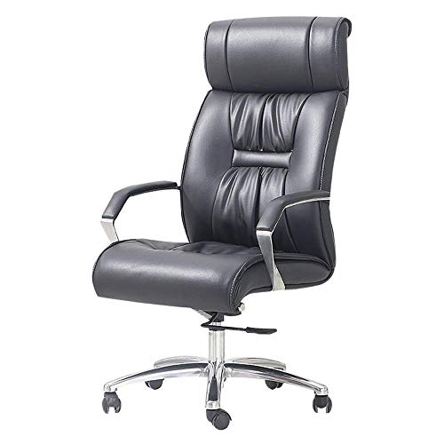 Mu Swivel Office Chair Soft Padded Desk Task Computer Chair Home Office Furniture High Back Office Chair Leather Executive(Color : Black, Size :