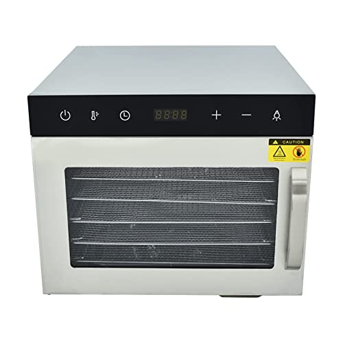 Food Dehydrator Machine, 6 Tray Stainless Steel Fruit Dryer Machine, Touch Panel with 24H- Timer & 20-90°C Temperature Control, for fruit vegetab