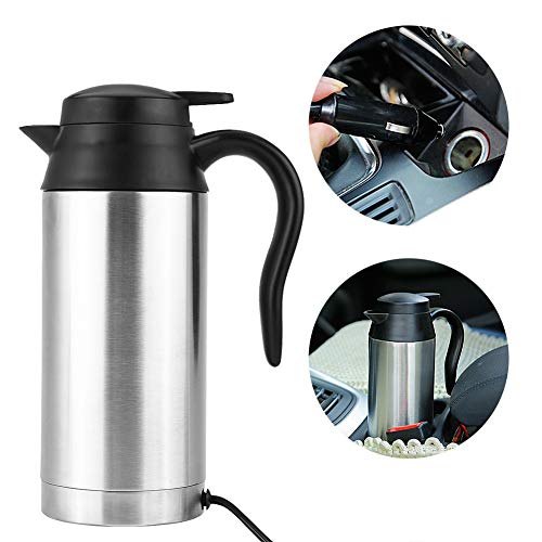 Jadeshay Heat Kettle - Travel Kettle Electric Car Kettle Stainless Steel Cigarette Lighter Charger Heating Kettle Coffee Mug Thermoses Kettle Pot