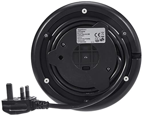 Amazon Basics Electric Glass Kettle,1.7-Liter, Black, Silver