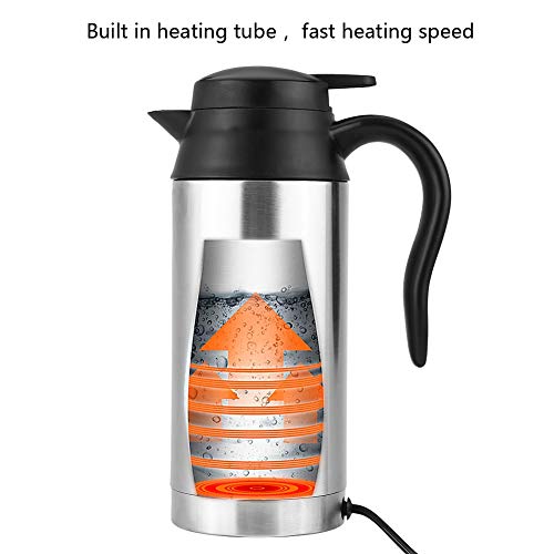 Jadeshay Heat Kettle - Travel Kettle Electric Car Kettle Stainless Steel Cigarette Lighter Charger Heating Kettle Coffee Mug Thermoses Kettle Pot