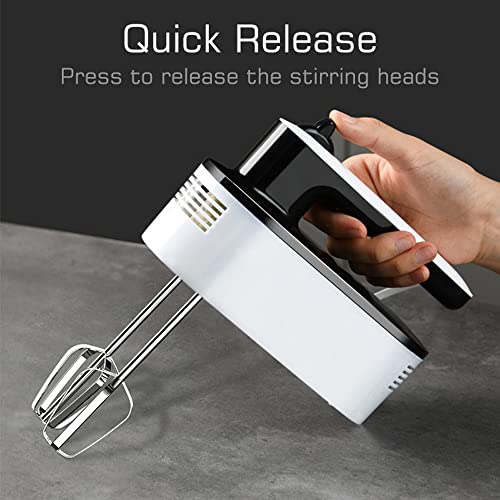 Handheld Mixer, 5-Speed Electric Hand Mixer,Whisk Kitchen Food Baking,Light Hand Mixer With Egg Beaters Dough Hooks