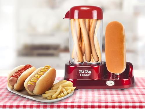 BEPER P101CUD501 Hot Dog Machine with steam cooking, ABS, 350 W, Red