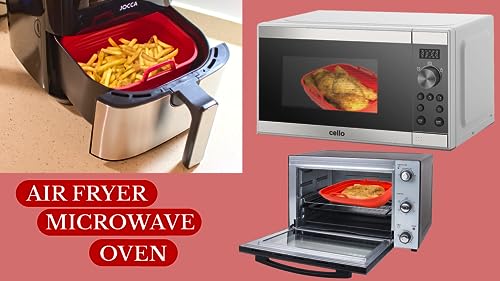 HOM COMPLEMENTS Air Fryer liners - Air Fryer Silicone Liner x2 for Dual Basket Tray Air Fryer, Reusable, Collapsible, Easy Storage. Free Ninja Ai