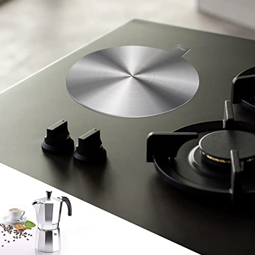 Induction Plate Adapter for Glass Cooktop Heat Diffuser for Electric Gas Glass Stove with Detachable Handle, 24CM