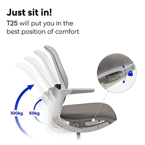 SIDIZ T25 Small Ergonomic Office Chair : Home Office Desk Chair for Petite Adults (4' 9" or Over), Adjustable Seat Height, Weight-Activated Auto