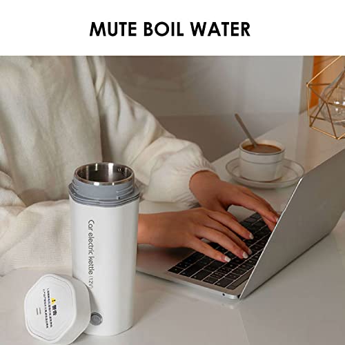 Travel Electric Cup 400ml 12V Car Kettle 80W Kettles Electric Fast Boil 98 degrees heating 304 Stainless Steel Liner One Key Opera Auto-Shut-Off