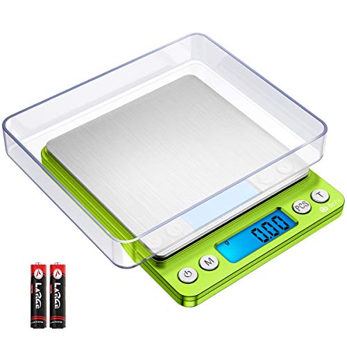 ORIA Pocket Scale, Mini Jewelry Scale, Digital Kitchen Scales with Backlit, 2 Trays, Tare and PCS Features, 500g/0.01g Portable Cooking Food Scal