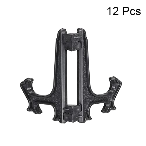 MECCANIXITY 1.8 Inch Display Stand Holders Display Pictures PS Plastic Black for Home Decoration, Art, Book Stores Pack of 12