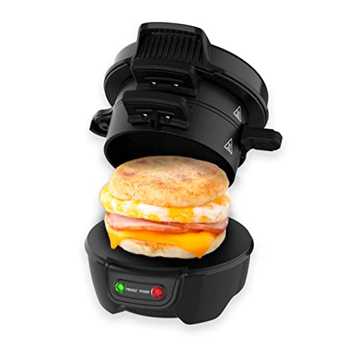 Drew & Cole - Electric Breakfast Sandwich Maker - Grilled Sandwich Toastie Maker - With Egg Cooker Ring - Easy To Clean Non-Stick Cooking Plates