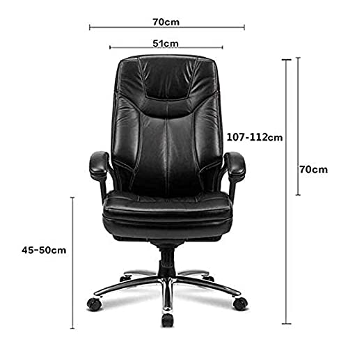 YT.JYUERI Relax Comfortably Safe Ergonomic Chair Office High Back Adjustable Managerial Home Desk Swivel Computer Cowhide Leather Chair with Lumb