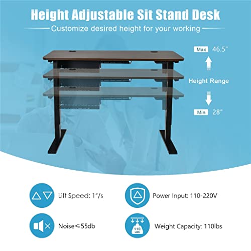 MJWDP 48" Electric Standing Desk Height Adjustable W/Control Panel & USB Portl Home Office (Color : B)