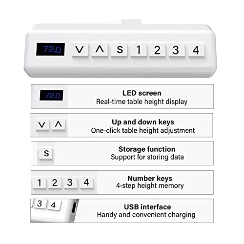Rtisgunpro White 55x24inch Electric Standing Desk Adjustable Height Stand Desk Home Office Study Desk