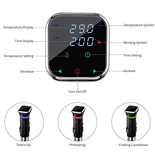 Sous Vide TANiCE Precision Cooker Immersion Circulator 1100W Water Sous Vide Device with Accurate Temperature and Time Control Sous Vide Cookbook
