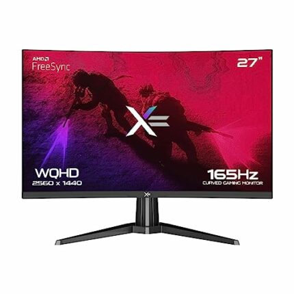 X= XC27WQ 27" VA 1440p 165Hz FreeSync/G-Sync DP HDMI Curved RGB Gaming Monitor with speakers