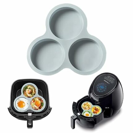 1pcs Reusable Air Fryer Egg Mould 3 Hole Silicone Ramekins for Air Fryer Suitable for Air Fryers Above 6QT Perfect for Parties Weddings Birthdays