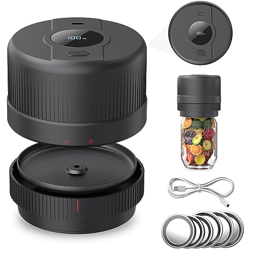 Electric Vacuum Sealer For Mason Jars ,Automatic Jar Sealer Kit for Food Storage with Wide & Regular Mouth Mason canning Compatible with FoodSave