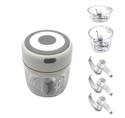 Electric Mini Garlic Chopper, Seasoning and Spice Chopper, Portable Ice Crusher Food Processor, Used for Chilli Pepper Vegetable Nut Meat