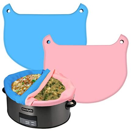 Silicone Slow Cooker Liners Reusable Slow Cooker Cooking Bags Fit 3-8.5 Quarts for Oval or Round Pot Slow Cooker, Leakproof & Easy Clean Bags Lin