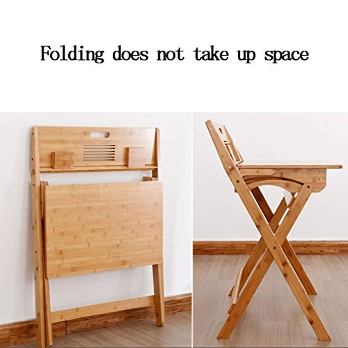 NXYJD Folding Desk for Small Space, Home Corner Desks Simple Computer Desk with Shelf Folding Laptop Table