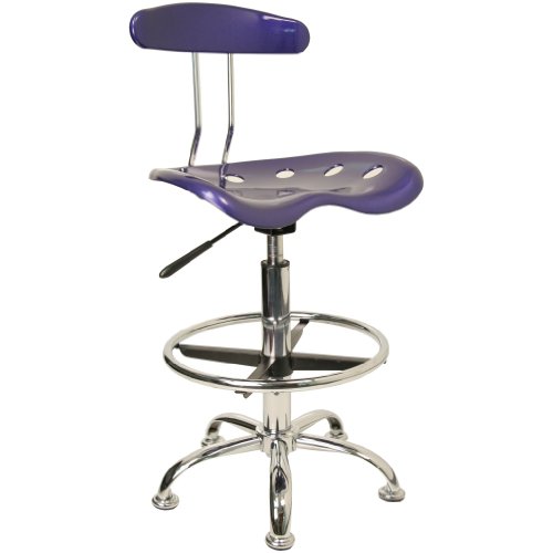 Flash Furniture Drafting Stool, Metal, White, 50.8 x 43.82 x 104.14 cm
