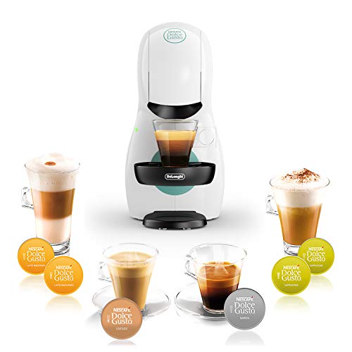 DeLonghi Nescafé Dolce Gusto Piccolo XS Pod Capsule Coffee Machine, Espresso, Cappuccino and more, EDG210.W, 0.8 liters, White & Green