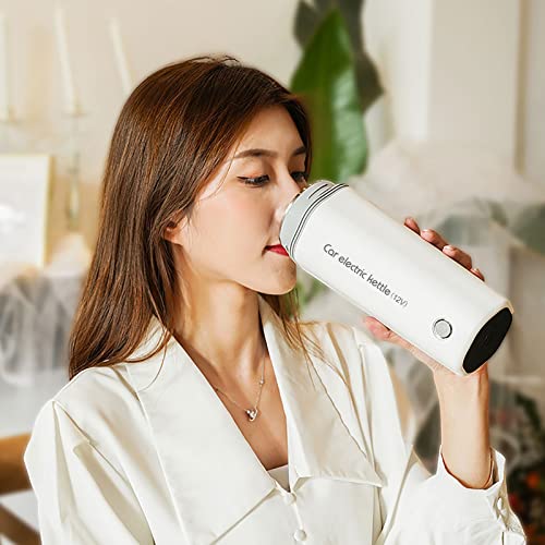 Travel Electric Cup 400ml 12V Car Kettle 80W Kettles Electric Fast Boil 98 degrees heating 304 Stainless Steel Liner One Key Opera Auto-Shut-Off