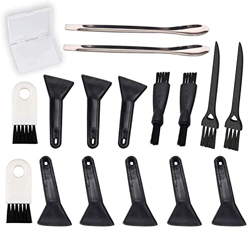 Black Scrapers,Gristor Brushes and Spoons Kit with Cleaning Tools for Herb Grinder (Black Scraper)