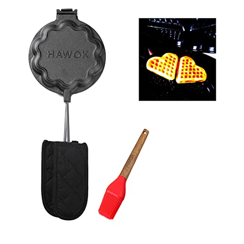 HAWOK Cast Iron Waffle Iron Waffle Maker