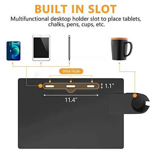 Klvied Standing Desk Adjustable Height, Stand Up Desk with Cup Holder, Portable Laptop Desk, Mobile Standing Desk, Small Computer Desk, Bedside T