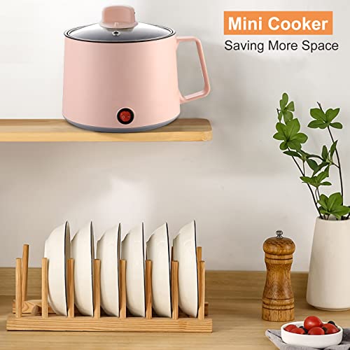 Electric Hot Pot, 1.7L Multi-Functional Electric Skillet for Stir Fry/Stew/Steam, Portable Mini Electric Cooker for Soup Porridge Dumplings Eggs