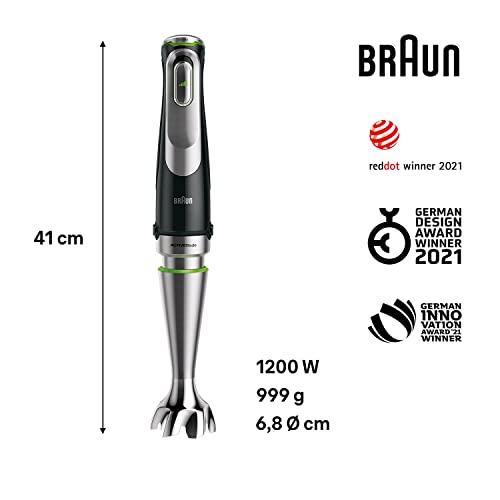 Braun MultiQuick 9 Hand Blender, Mixer, XL Food Processor, Active PowerDrive Technology, Multifunctional Bowl with 0.6L Capacity, 1200W, MQ9187XL