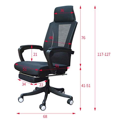 SDFGH Ergonomic Office Chair, Reclining Office Chair with Lock Function and Lumbar Support, Executive Office Chair with Headrest
