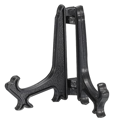 MECCANIXITY 1.8 Inch Display Stand Holders Display Pictures PS Plastic Black for Home Decoration, Art, Book Stores Pack of 12