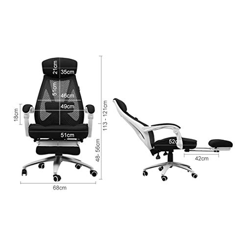 NXYJD Ergonomic High Back Executive Mesh Chair, with Adjustable Lumbar Support, Headrest and Armrests Office Chair Computer Chair