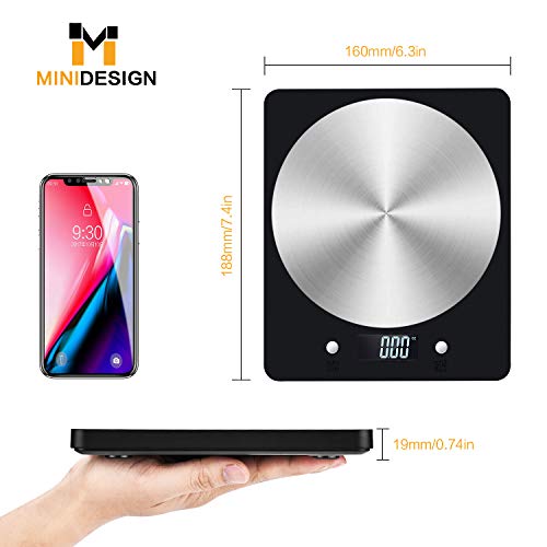 Diyife Digital Kitchen Scale, 11lb/5kg Electronic Cooking Food Scale with LCD Display Stainless Steel Platform Weighing Scale Baking & Cooking Sc