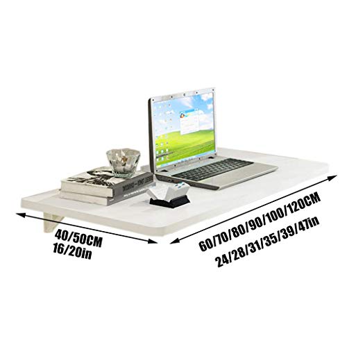 MYYINGELE Foldable Wall Mounted Laptop Table Fold Down Dining Table for Small Space Wood Home Office Computer Desk, Black, 80 * 40cm/31 * 16in