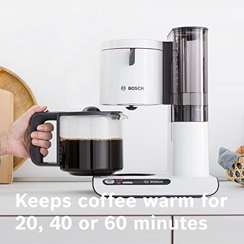 Bosch Styline TKA8011GB Filter Coffee Machine, 10 – 15 cups, 1.38 Litres - White