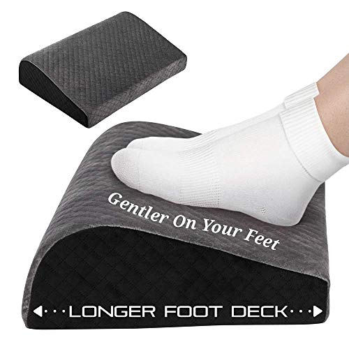 Kӧlbs Office Foot Rest Under Desk - Plush Velvet and Memory Foam - Longer Footrest For Added Comfort, Foot Stool Desk Accessories Teardrop Ergono