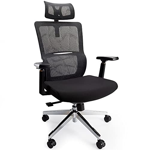 iOCHOW Office Chair Mesh Desk Chair: Breathable High Back Ergonomic Office Chair with Adjustable Headrest and 3D Armrest, 130° Reclining Comforta