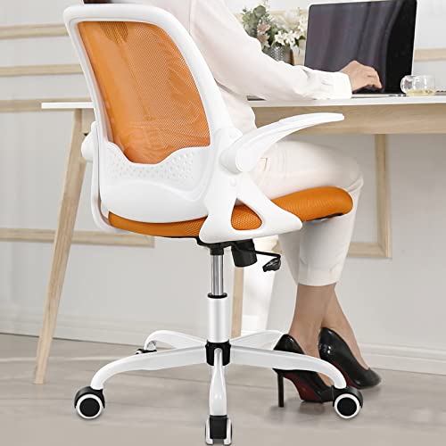 Office Chair, KERDOM Ergonomic Desk Chair, Breathable Mesh Computer Chair, Comfy Swivel Task Chair with Flip-up Armrests and Adjustable Height (9