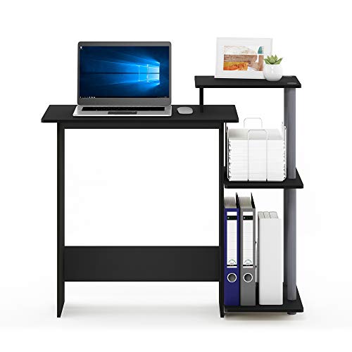 Furinno Efficient Home Laptop Notebook Computer Desk, Study Desk, Writing Desk, Black/Grey, 100.6 (W) x 85.3 (H) x 39.6 (D) cm