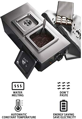 Fayelong Chocolate Tempering Machine Melting Pot Electric Auto Chocolate Heater Liquid Warmer Stainless Steel 6L Capacity 2 Tanks Commercial Home